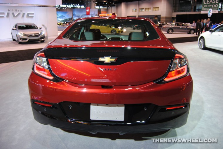 Orange 2016 Chevy Volt at the 2016 Chicago Auto Show