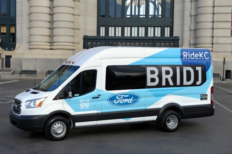 Ride KC: Bridj Ford Transit van