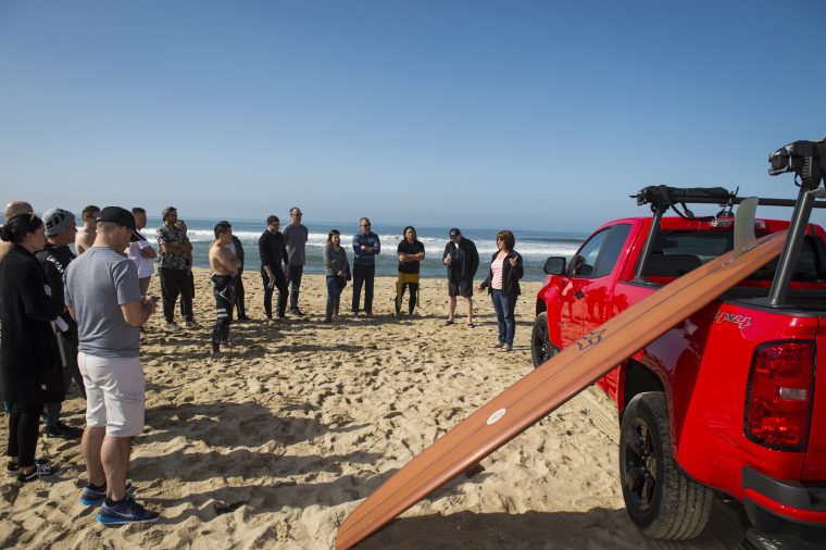 Fox Head Pro-surfer Damien Hobgood helped reveal the 2016 Chevrolet Colorado Shoreline during a daylong challenge to surf Huntington Beach, Calif., in the morning and snowboard down Big Bear Lake's slopes in the afternoon.