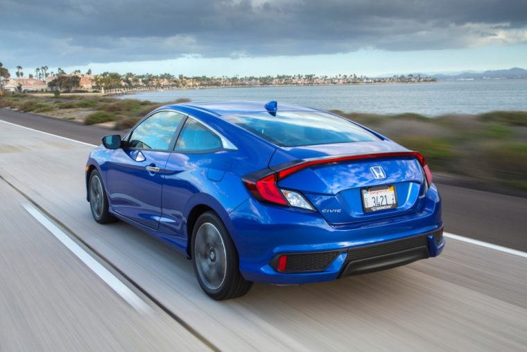 The 2016 Honda Civic Coupe features a sporty exterior design and it’s available with a new turbo engine