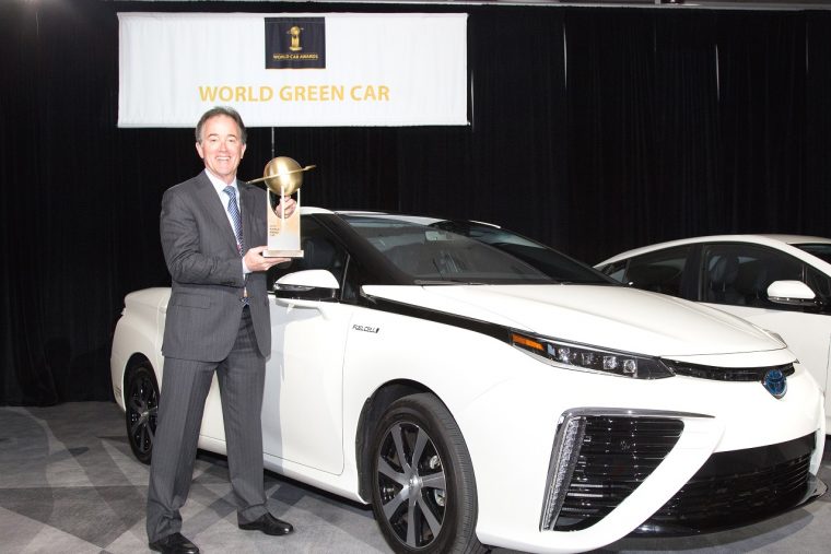 The Toyota Mirai was named the 2016 World Green Car at the New York International Auto Show