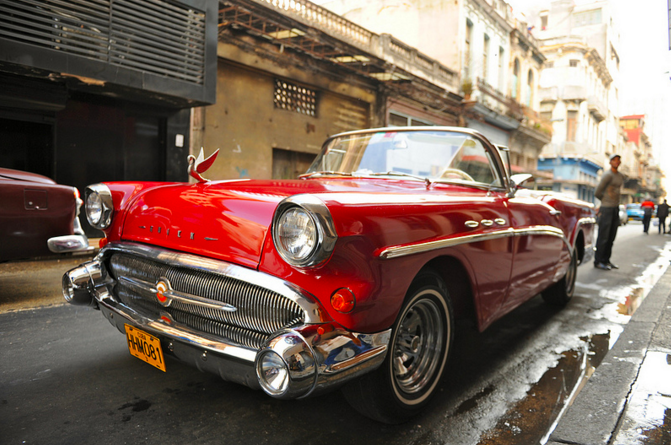 Cuban Classic Car Side View