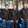 GM President Dan Ammann (right) with Cruise Automation founders Kyle Vogt (center) and Daniel Kan (left)