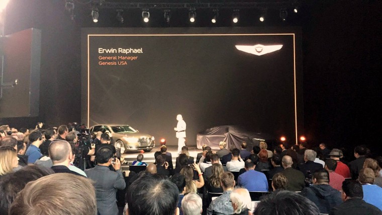 Genesis New York Concept Debut hybrid sports sedan presentation