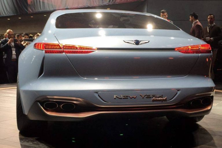 Genesis New York Concept Debut hybrid sports sedan trunk