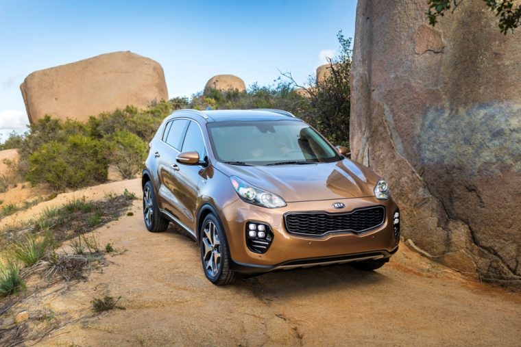 The stylishly designed 2017 Kia Sportage crossover offers plenty of seating, as well as advanced technology, all for a starting price of $22,990