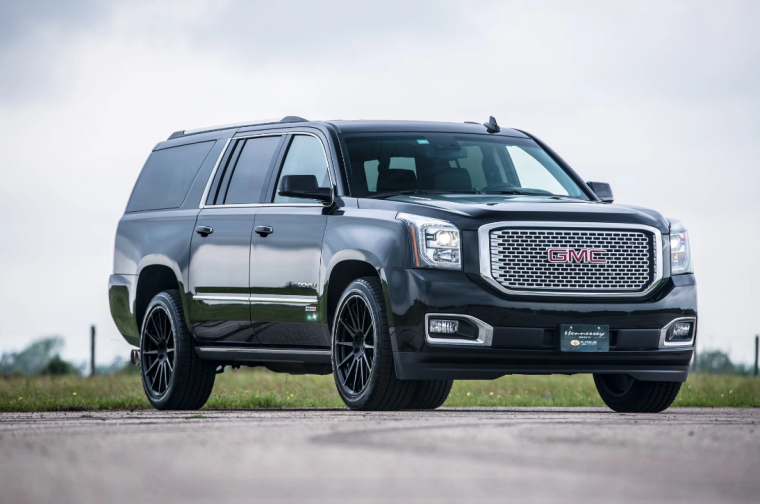 The Hennessey supercharged GMC Yukon Denali boasts up to 650 horsepower and 658 lb-ft or torque