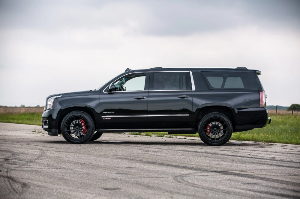 The Hennessey supercharged GMC Yukon Denali boasts up to 650 horsepower and 658 lb-ft or torque