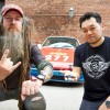 Magnus Walker poses with Hot Wheels Head of Design, Jun Imai