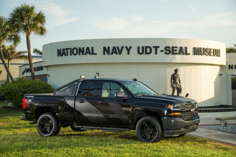 Special Operations Chevy Silverado in front of National Navy SEAL Museum