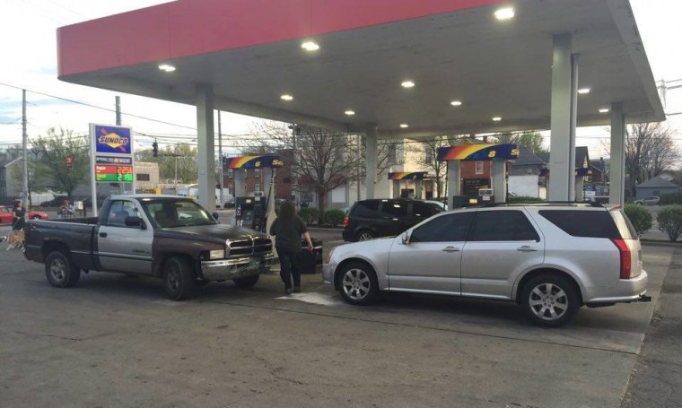 Sunoco gas station lot at 8:00 pm on 4/20/2016