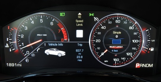 2014 Cadillac CTS Digital Gauge Cluster with Speed Limit