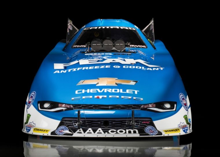 Legendary NHRA driver John Force will be driving this Camaro SS Funny Car at this weekend’s NHRA Kansas Nationals