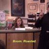 michael scott boom roasted gif the office