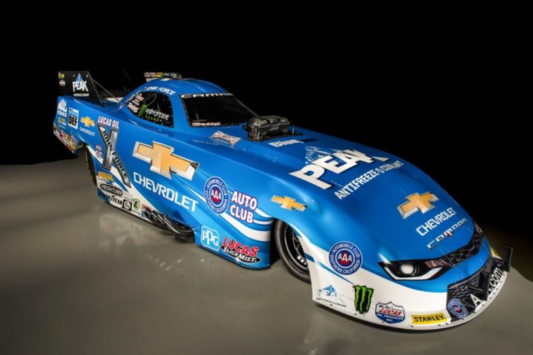 Legendary NHRA driver John Force will be driving this Camaro SS Funny Car at this weekend’s NHRA Kansas Nationals