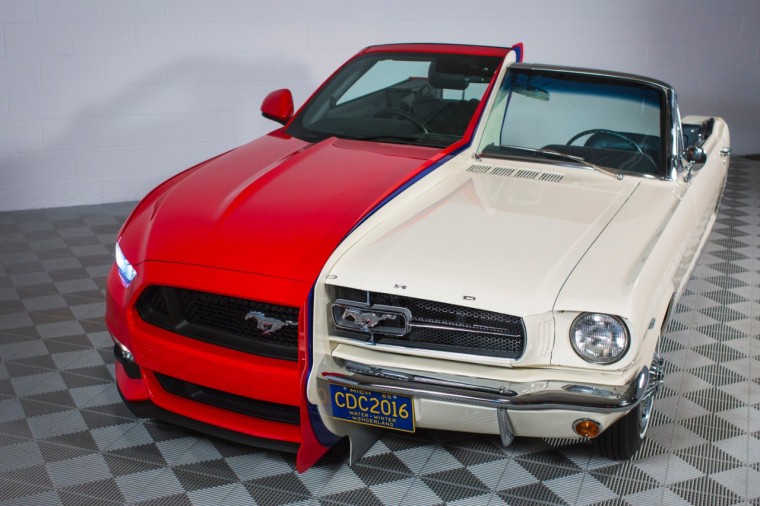 Composite 1965 and 2015 Ford Mustang at National Inventors Hall of Fame Museum (1)