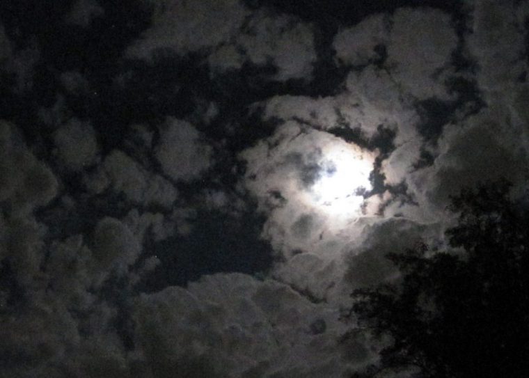 Full Moon Behind Clouds