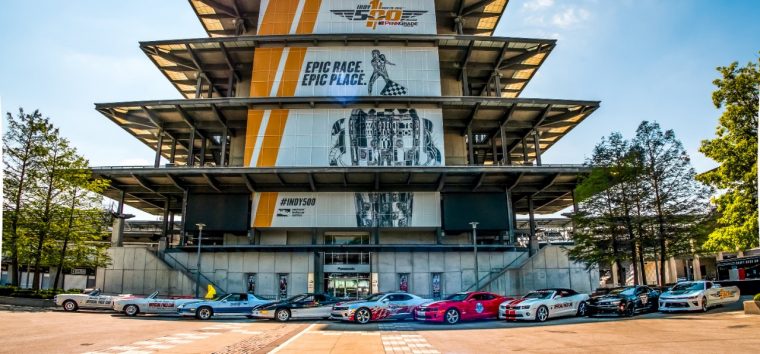 Nine generations of Camaro pace cars at the Indy 500