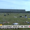 Trash left at the Brickyard after the 100th running of the Indy 500