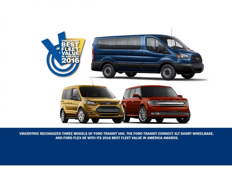 Ford Transit, Transit Connect, Flex Win Vincentric Best Fleet Value in America Awards