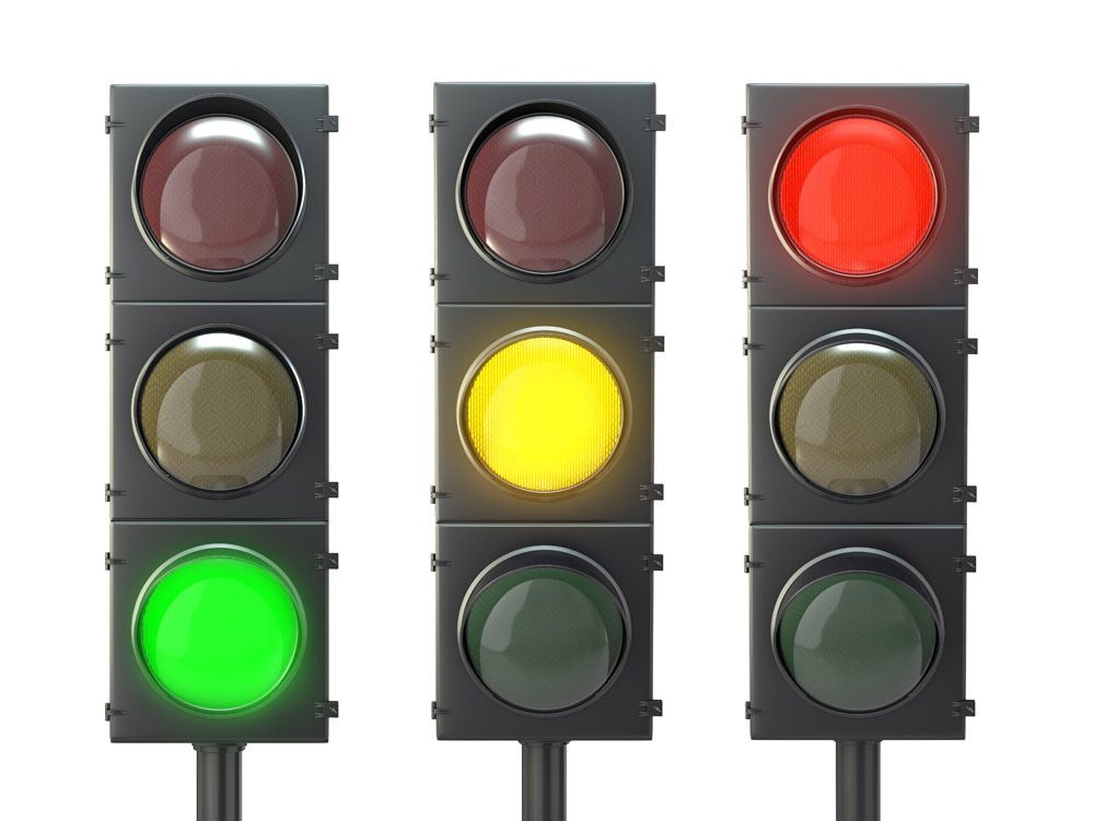 traffic lights red yellow green