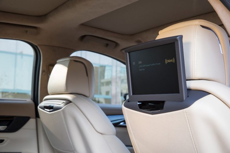 The optional Rear Seat Infotainment System for the Cadillac CT6 could offer entertainment to backseat occupants during longer commutes 