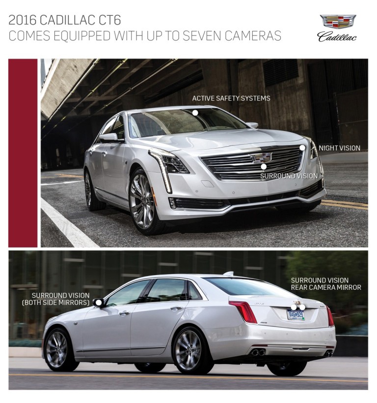 The 2016 Cadillac CT6 comes with the industry-first Surround Vision camera system