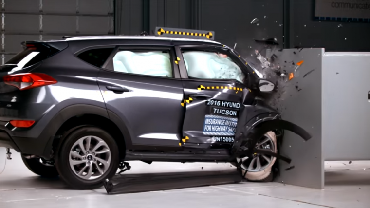 The 2016 Hyundai Tucson was the only small SUV tested by the IIHS to earn a “Good” rating for passenger safety in the challenging small-overlap test