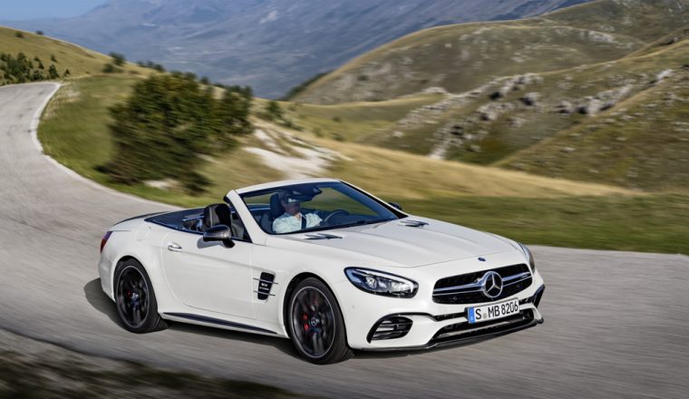 The 2017 Mercedes-Benz SL convertible carries a starting MSRP of $87,050 and is available with V6, V8, and V12 engines