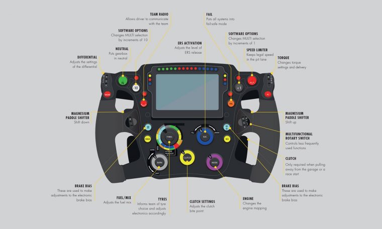 Red Bull steering wheel explained