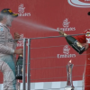 2016 European Grand Prix - Vettel Sprays Rosberg