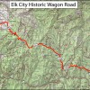 A map of the Elk City Historic Wagon Road