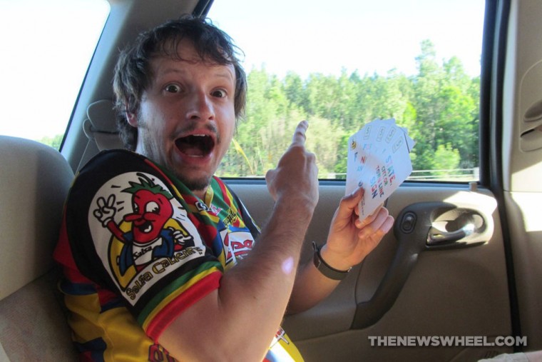 Rubberneckers travel card game review playing in car