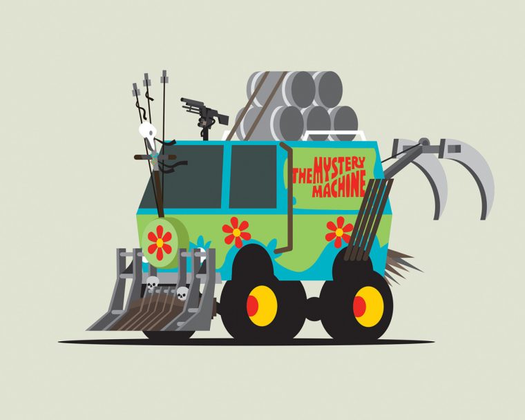 Scooby Doo Mystery Machine as Mad Max Fury Road vehicle