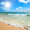 Beautiful beach and waves of Caribbean Sea