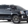 The 2017 GMC Terrain is a compact crossover vehicle that carries a starting MSRP of $23,975