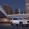 The 2017 GMC Terrain is a compact crossover vehicle that carries a starting MSRP of $23,975