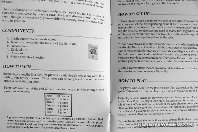 Formla Motor Racing Card Game Review GMT Games instructions