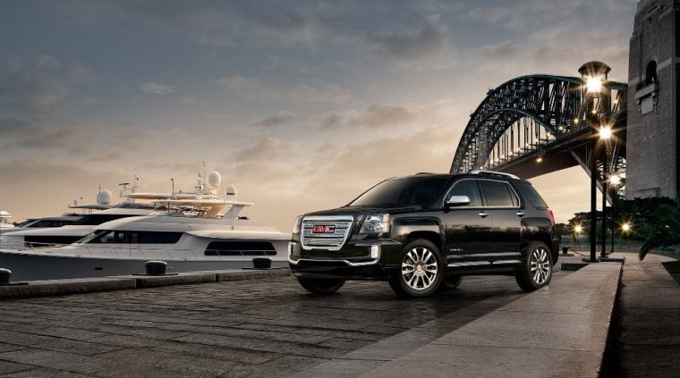 The 2017 GMC Terrain is a compact crossover vehicle that carries a starting MSRP of $23,975