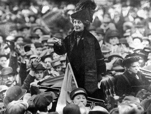 Emmeline Pankhurst in a car