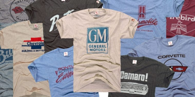 General Motors branded apparel T-Shirts from The Mitten State