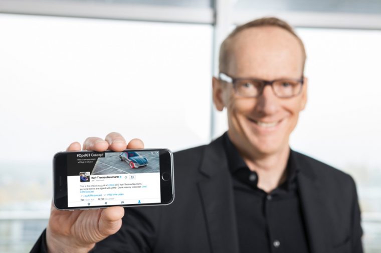 Opel CEO Dr. Karl-Thomas Neumann celebrated three years on Twitter this past Sunday