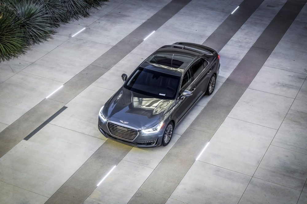 2017 Genesis G90 model overview grey exterior sunroof