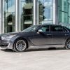 2017 Genesis G90 model overview grey sedan side profile