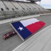 The 2017 Silverado HD displayed its power by towing a large flag around Texas Motor Speedway