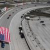 The 2017 Silverado HD displayed its power by towing a large flag around Texas Motor Speedway