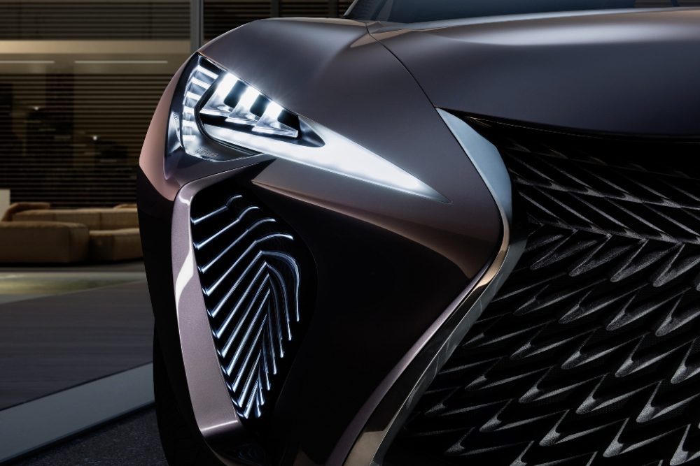 Lexus UX crossover concept 2016 Paris Auto Show headlight grille