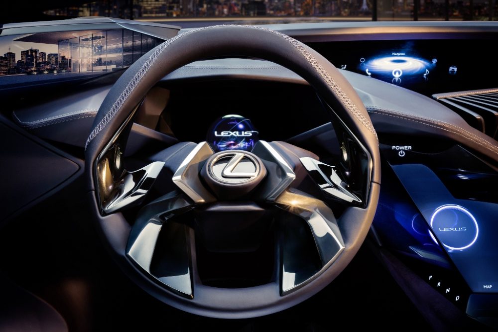 Lexus UX crossover concept 2016 Paris Auto Show steering wheel