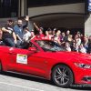 Red Ford Mustang NSYNC Joey Chris at Dragon Con Atlanta Parade