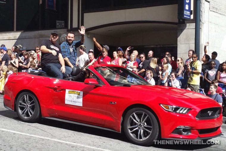 Red Ford Mustang NSYNC Joey Chris at Dragon Con Atlanta Parade